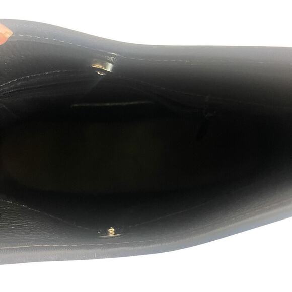 Brighton Leather Shoulder Bag Womens Black Brown Croc Trim Braided Strap 221067 - Picture 9 of 11